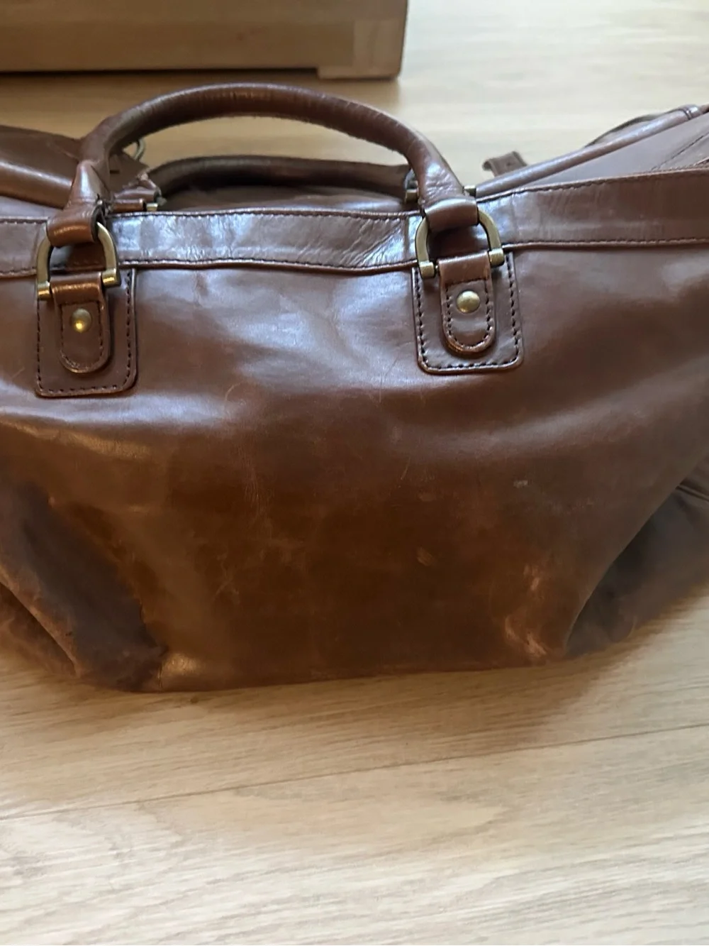 Classic Brown Leather Men's Weekender Bag